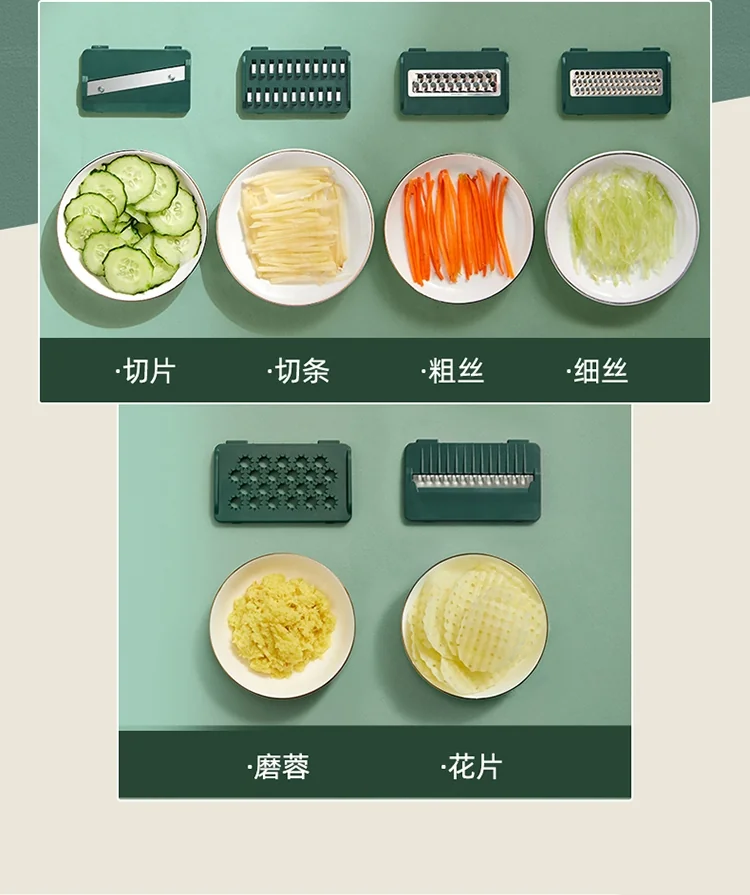 Bear, Kitchen multi-function vegetable cutter, Grater, CX-D0015, Six kinds of blades are optional, Safe and not hurting hands detail image 5