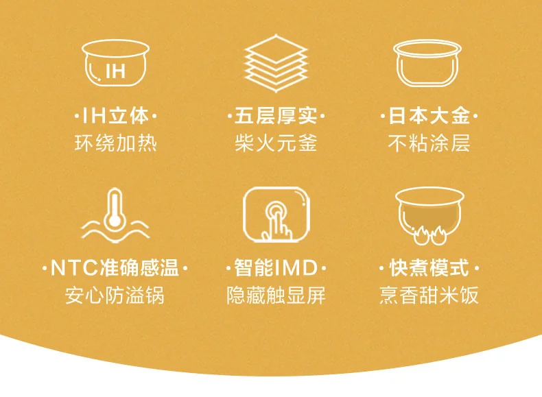 Bear Bear Smart IH Rice Cooker Rice Cooker DFB-P20F1 Firewood Yuan Kettle Refined Iron Liner IH Stereo Heating 2L detail image 2