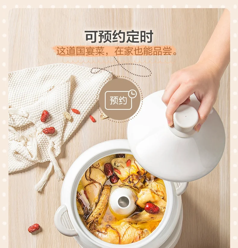 Bear  Multi-functional Electric Steam Cooker DQG-A30C1 with Natural Ceramics Pot  Distilled Cooking  3L detail image 16