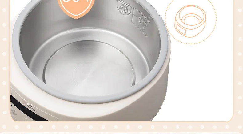 Bear  Multi-functional Electric Steam Cooker DQG-A30C1 with Natural Ceramics Pot  Distilled Cooking  3L detail image 21