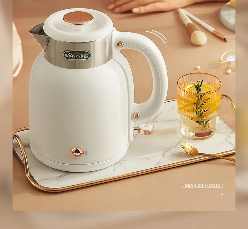 Bear Electric Kettle Thermal Kettle Health Kettle 1.5L Large Capacity 304 Stainless Steel Ivory White detail image 2