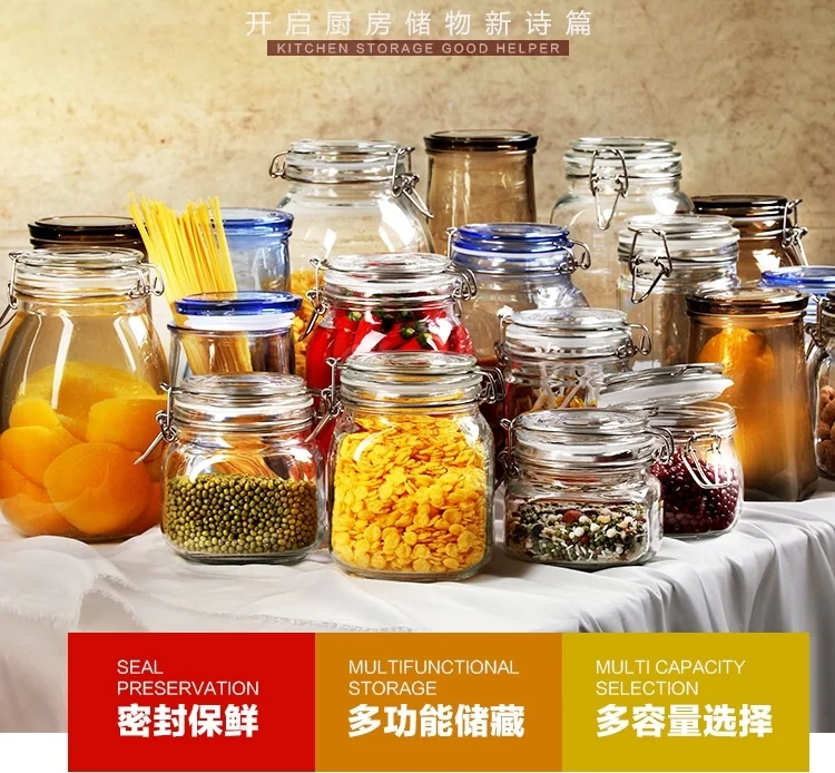 Scybe glass sealed storage tank set of 2 500ml+750ml detail image 1