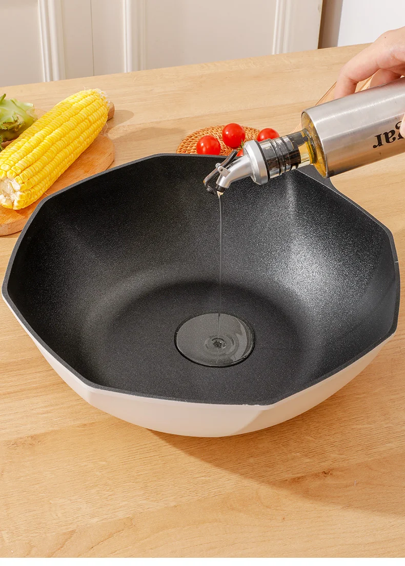Yetele, Hot in Korea Eight Corners Non Stick Pan, Green/White, 32CM detail image 10