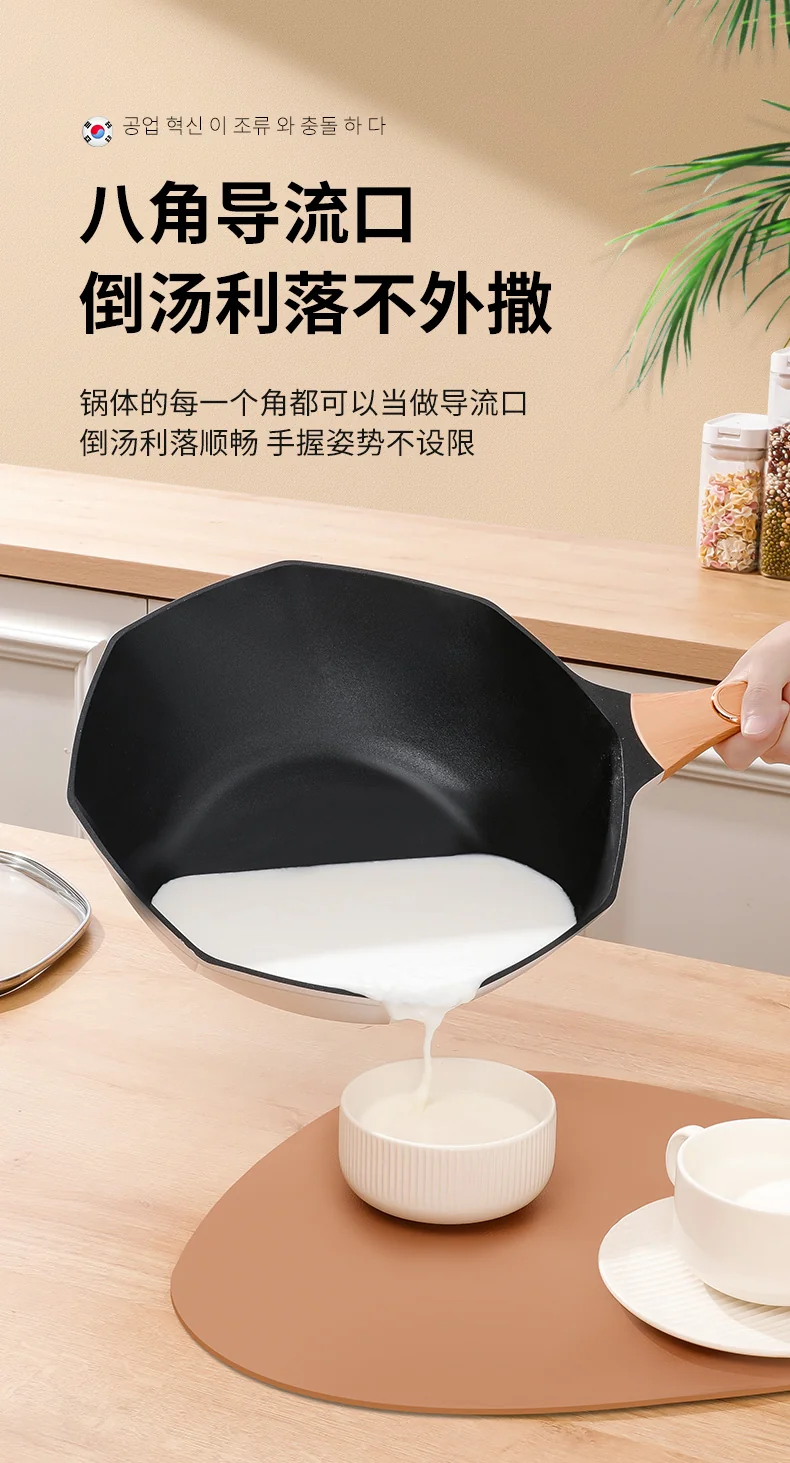 Yetele, Hot in Korea Eight Corners Non Stick Pan, Green/White, 32CM detail image 12