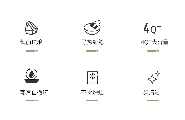 STAUB 家用珐琅锅铸铁锅焖炖锅 锁热保温 不挑炉灶 4QT 双色可选 详情图 2