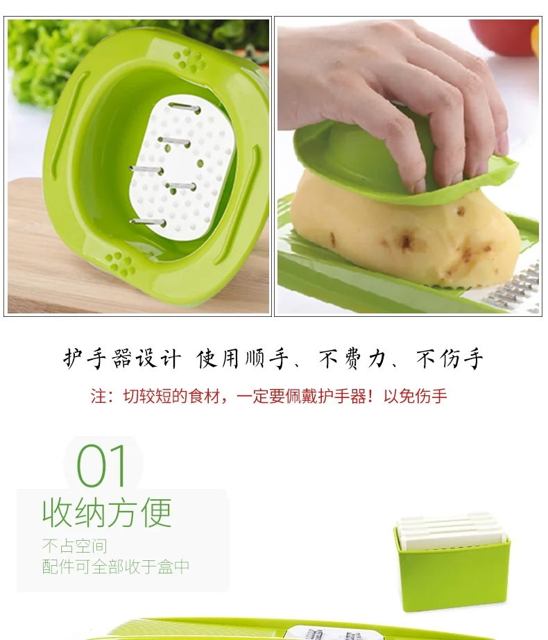 ZhangXiaoQuan Multifunctional Vegetable Cutter with 5 Changeable Blades detail image 2