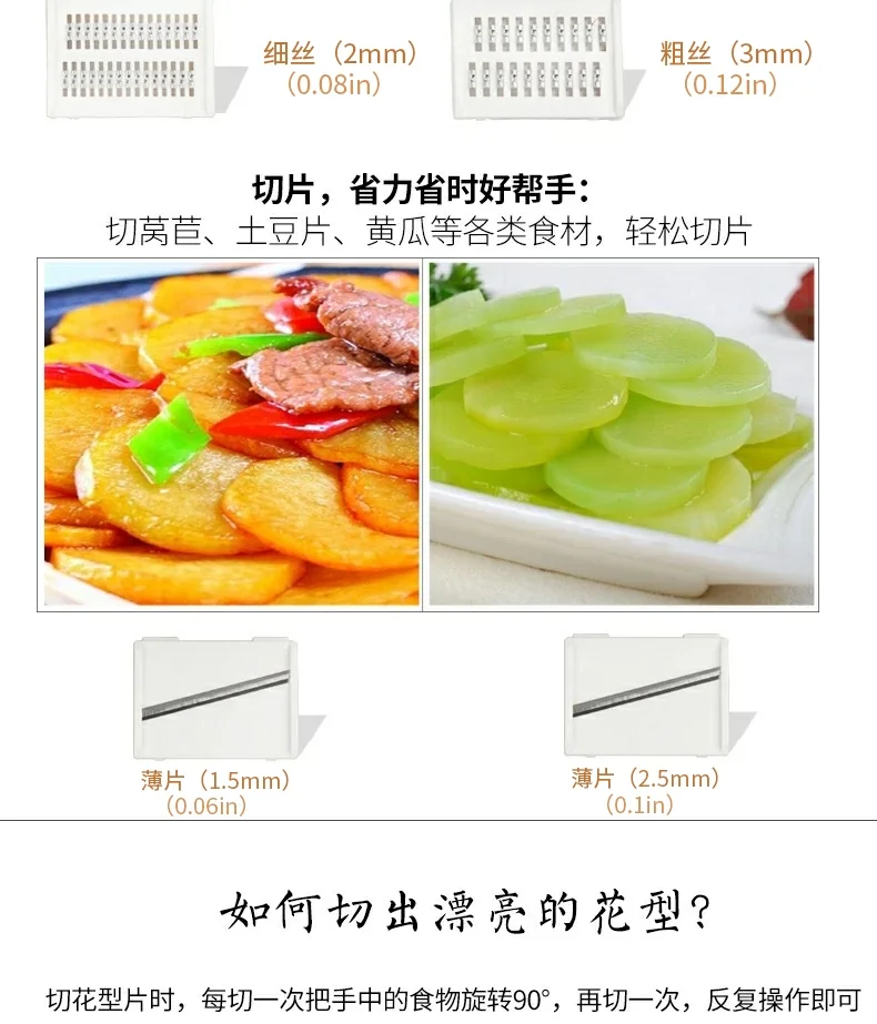ZhangXiaoQuan Multifunctional Vegetable Cutter with 5 Changeable Blades detail image 8