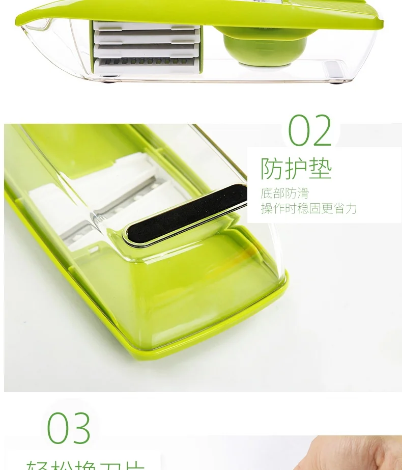 ZhangXiaoQuan Multifunctional Vegetable Cutter with 5 Changeable Blades detail image 3