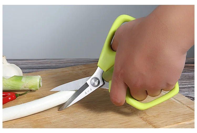 Zhang Xiao Quan Multi-purpose kitchen shears, Stainless steel chicken bone scissors, green detail image 10