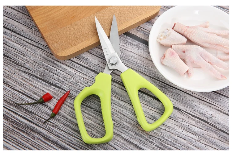 Zhang Xiao Quan Multi-purpose kitchen shears, Stainless steel chicken bone scissors, green detail image 11