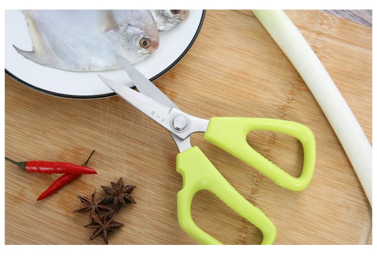 Zhang Xiao Quan Multi-purpose kitchen shears, Stainless steel chicken bone scissors, green detail image 12
