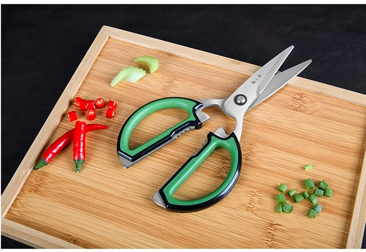 Zhang Xiao Quan Multi-purpose kitchen shears, Stainless steel chicken bone scissors, green detail image 9