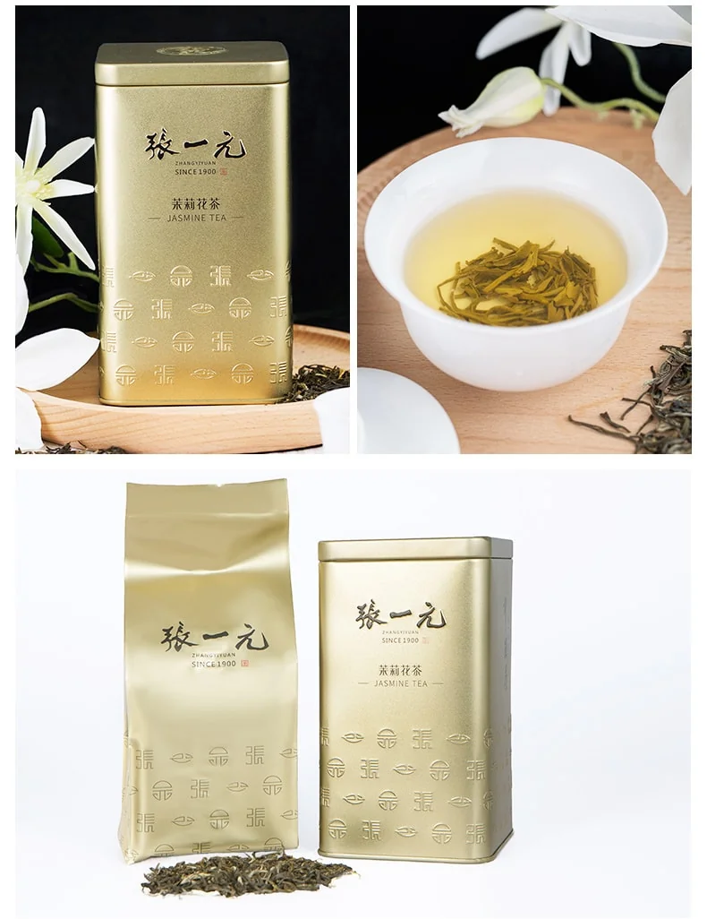 Zhang Yiyuan Special Jasmine Mao Jian Flower Tea Rich and long-lasting aroma on the lips Golden Can 200g detail image 10