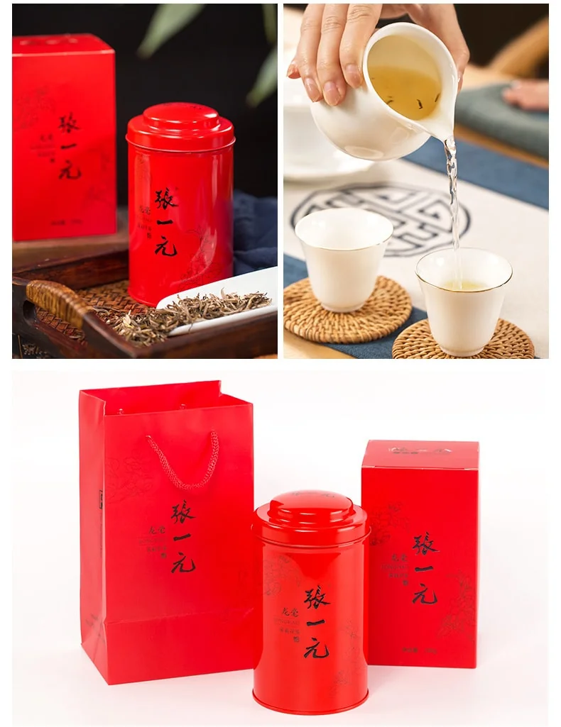 Zhang Yiyuan Gold Medal Tea Special Jasmine Longhao Long-steeped, fat, tender and even bright Chinese red canister 100g detail image 10