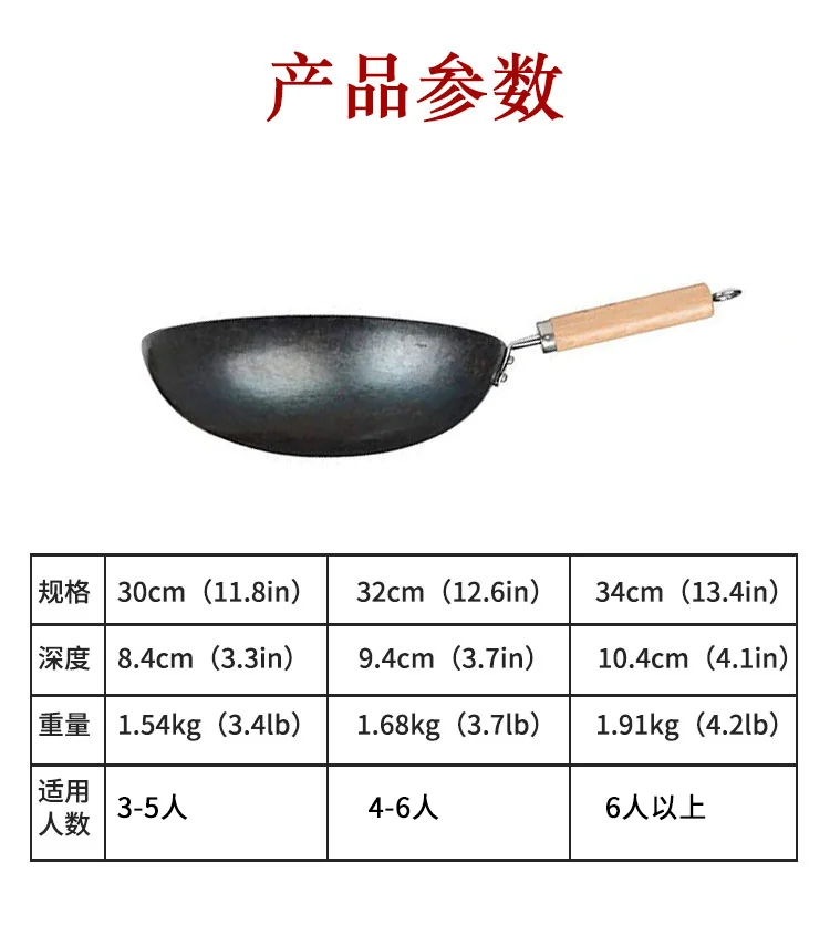 Zhensanhuan qingyin iron pot authentic Zhangqiu iron pot handmade cast iron pot uncoated light smoke and fuel saving special for open fire 30/32/34cm detail image 15