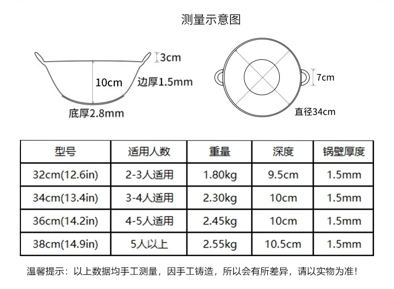 Zhensanhuan ，Handmade cast iron wok，Durable ，Healthy uncoated，34cm detail image 13