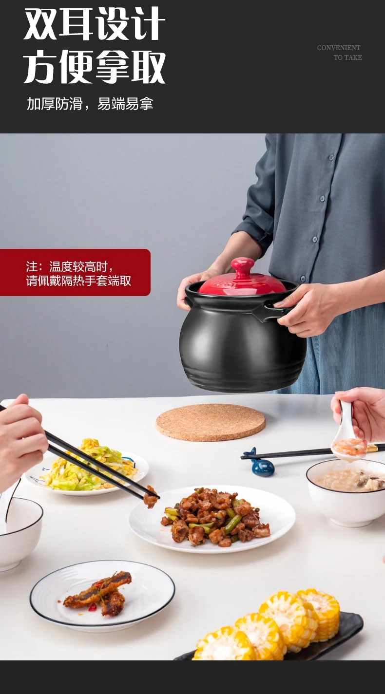 ASD, Natural ceramic casserole soup pot, Health pot, RXC60C1J, Rapid cold and rapid, Heat is not easy to crack, Heat storage and insulation, 6.0L detail image 11