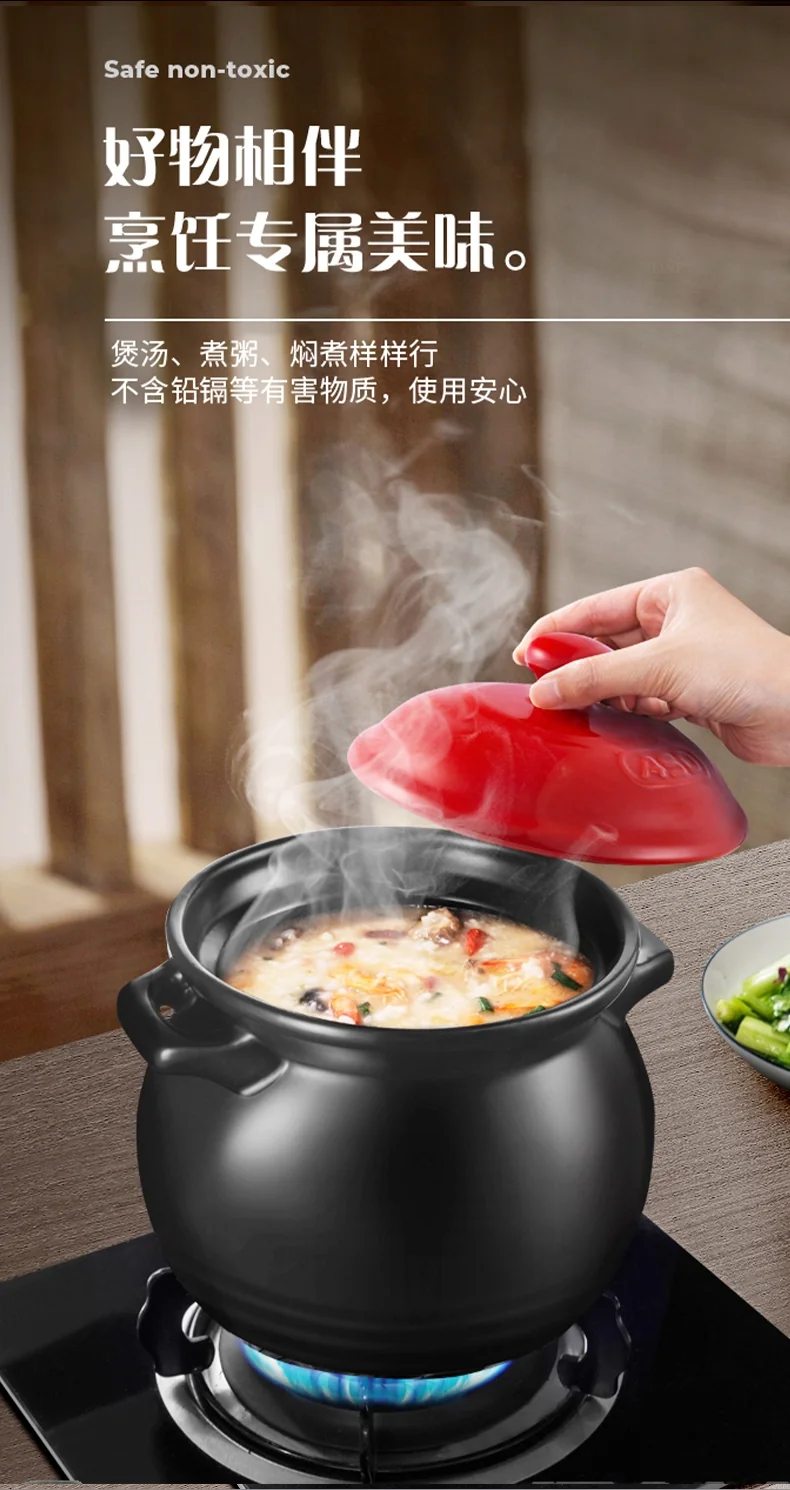 ASD, Natural ceramic casserole soup pot, Health pot, RXC60C1J, Rapid cold and rapid, Heat is not easy to crack, Heat storage and insulation, 6.0L detail image 4