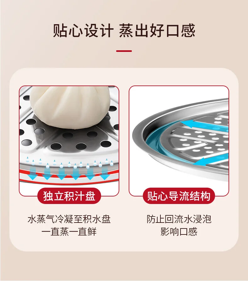 ASD爱仕达 304不锈钢蒸锅 蒸笼二层 燃气电磁炉通用锅具 32CM detail image 11
