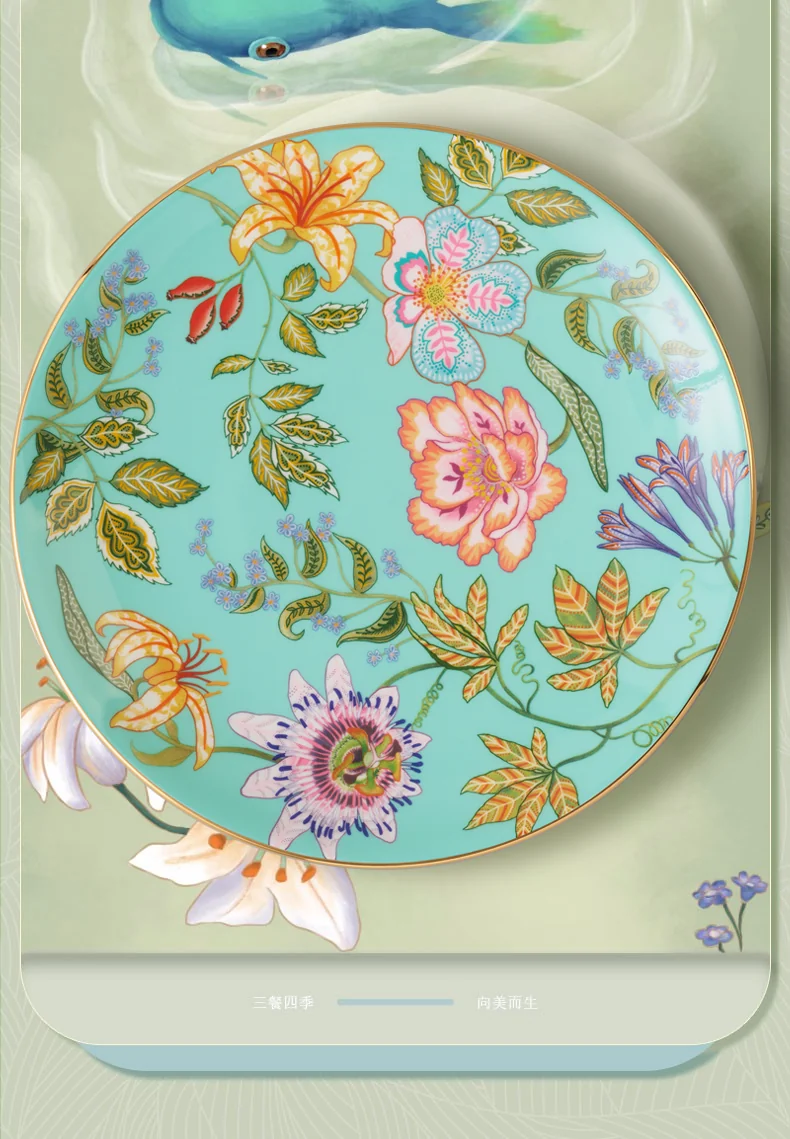 Auratic, Happiness Gift · Spring Blossoms, 44  pieces Tableware Bowls, Plates, Spoons, Chinese Household Tableware Set, Gift Set detail image 12