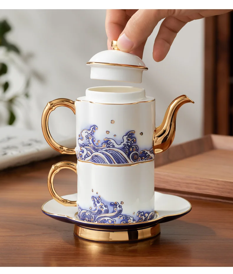 【中国直邮，时效10-15天】Auratic 国瓷永丰源先生瓷-海上明珠4头茶具（180ml） detail image 7