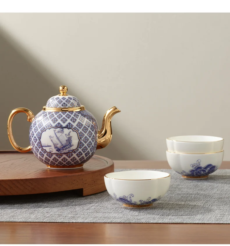 【中国直邮，时效10-15天】Auratic 国瓷永丰源先生瓷-四海升平8头茶具 (4人位） detail image 15