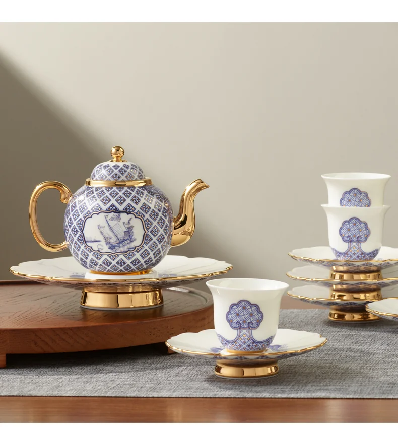 【中国直邮，时效10-15天】Auratic 国瓷永丰源先生瓷-四海升平12头茶具  (4人位） detail image 15