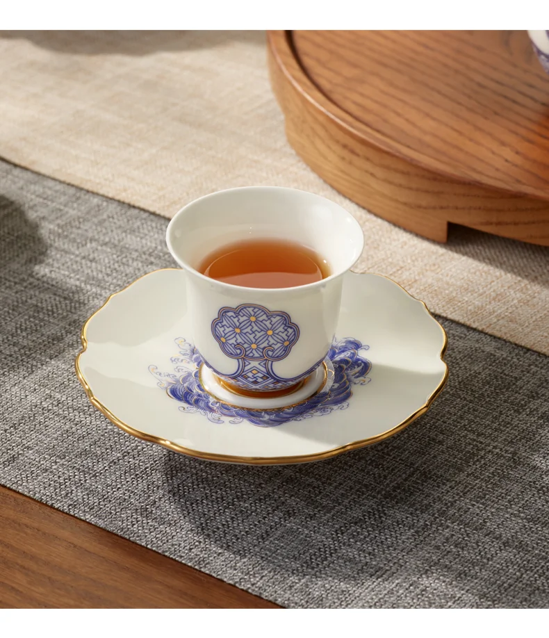 【中国直邮，时效10-15天】Auratic 国瓷永丰源先生瓷-四海升平12头茶具  (4人位） detail image 17