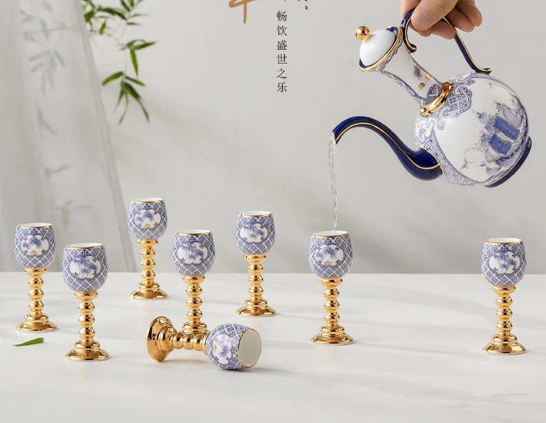 【中国直邮，时效10-15天】Auratic 国瓷永丰源先生瓷四海升平10头酒具 detail image 2