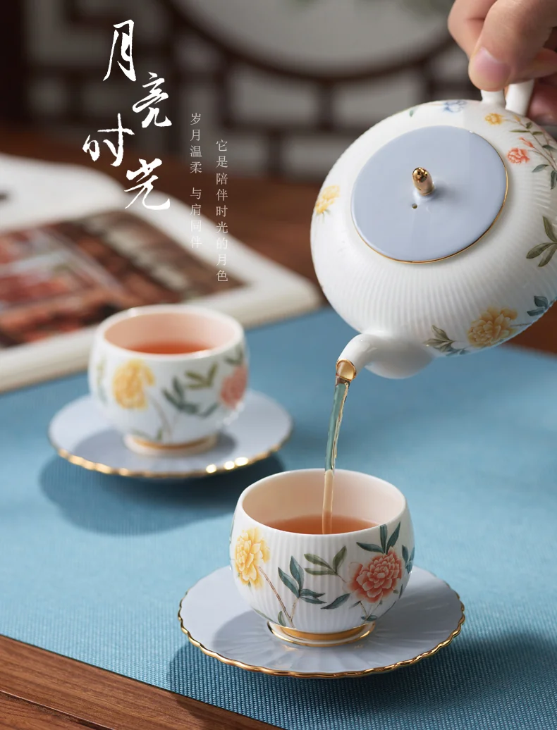 【中国直邮，时效10-15天】Auratic 国瓷永丰源月亮时光6头茶具（2人位） detail image 1