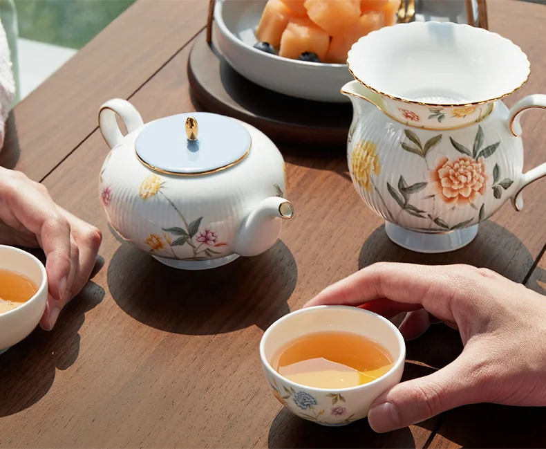 【中国直邮，时效10-15天】Auratic 国瓷永丰源幸福礼-月亮时光8头茶具（4人位-圆丰版） detail image 6