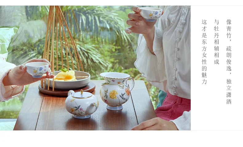 【中国直邮，时效10-15天】Auratic 国瓷永丰源幸福礼-月亮时光8头茶具（4人位-圆丰版） detail image 11