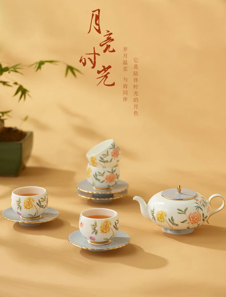 【中国直邮，时效10-15天】Auratic 国瓷永丰源月亮时光10头茶具 detail image 1