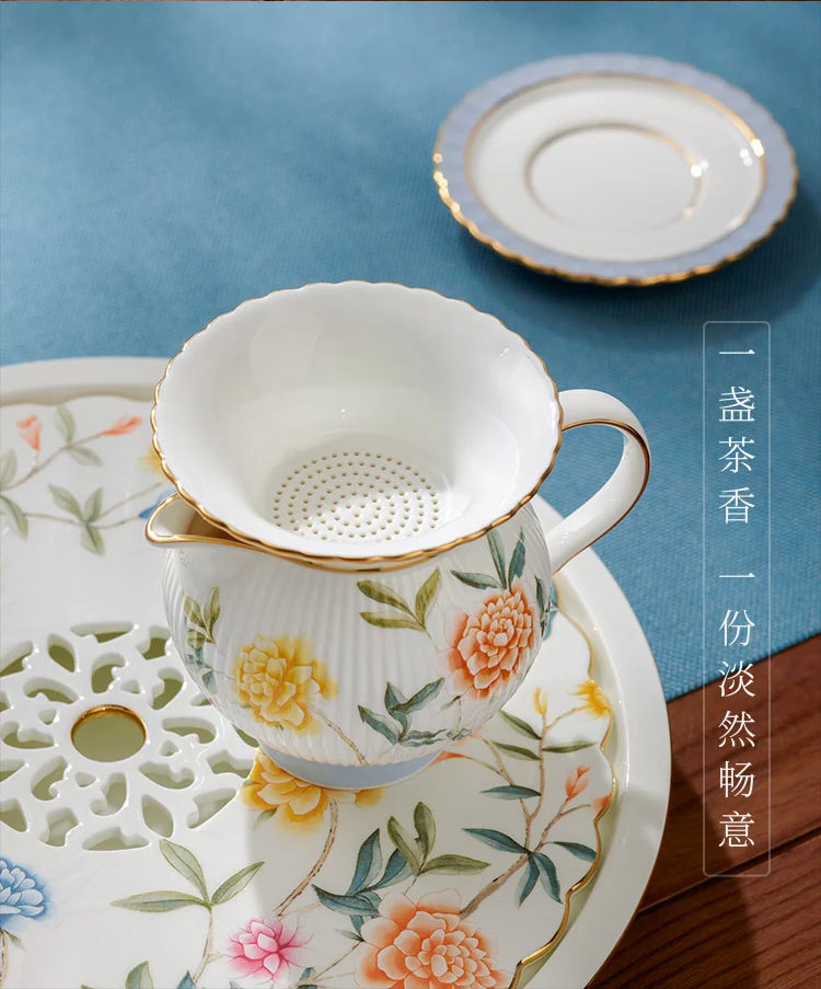 【中国直邮，时效10-15天】Auratic国瓷永丰源月亮时光36头茶具整套功夫茶具套装（10人位） detail image 5