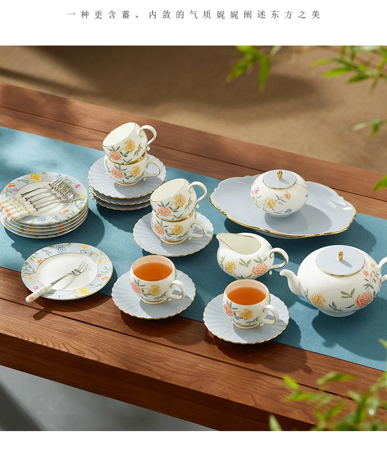 【中国直邮，时效10-15天】Auratic国瓷永丰源月亮时光30头茶咖具 家用下午茶具套装礼盒包装（6人位） detail image 5