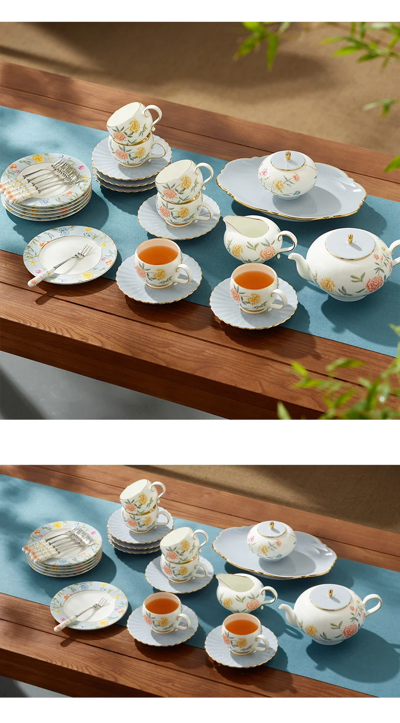 【中国直邮，时效10-15天】Auratic国瓷永丰源月亮时光30头茶咖具 家用下午茶具套装礼盒包装（6人位） detail image 9