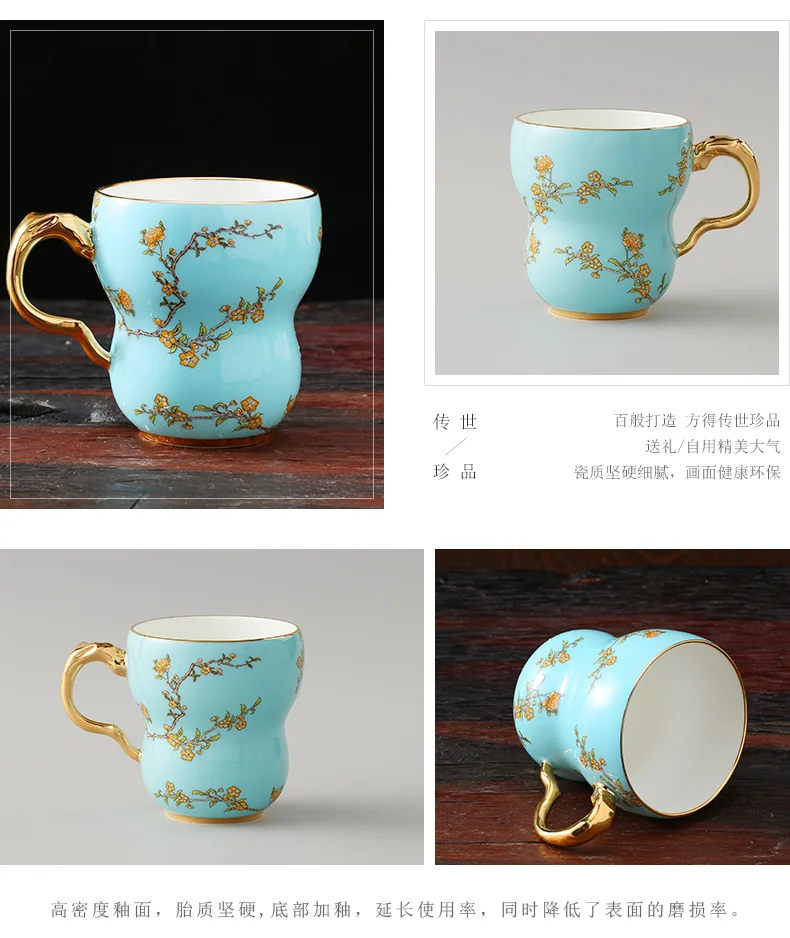 [Direct mail from China, delivery time is 10-15 days] Auratic Yongfengyuan Lady Porcelain West Lake Blue Orchid Heart Single Cup (280ml) detail image 6