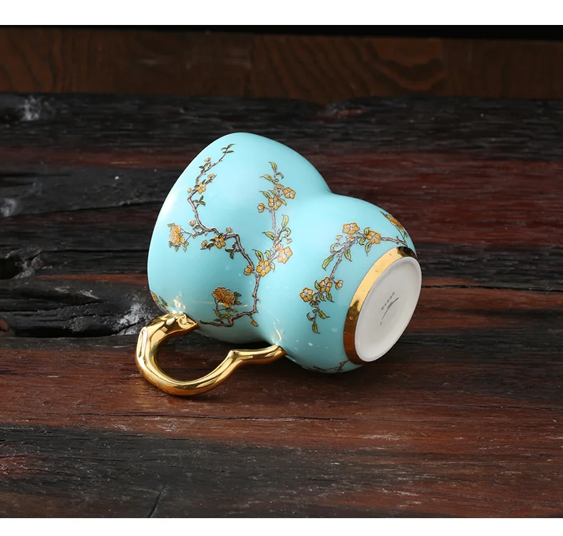 [Direct mail from China, delivery time is 10-15 days] Auratic Yongfengyuan Lady Porcelain West Lake Blue Orchid Heart Single Cup (280ml) detail image 7