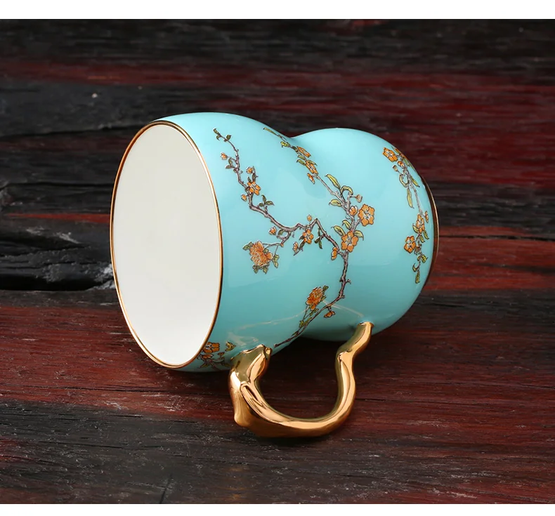[Direct mail from China, delivery time is 10-15 days] Auratic Yongfengyuan Lady Porcelain West Lake Blue Orchid Heart Single Cup (280ml) detail image 8