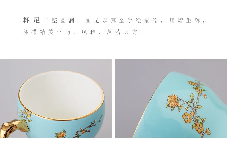 [Direct mail from China, delivery time is 10-15 days] Auratic Yongfengyuan Lady Porcelain West Lake Blue Orchid Heart Single Cup (280ml) detail image 9