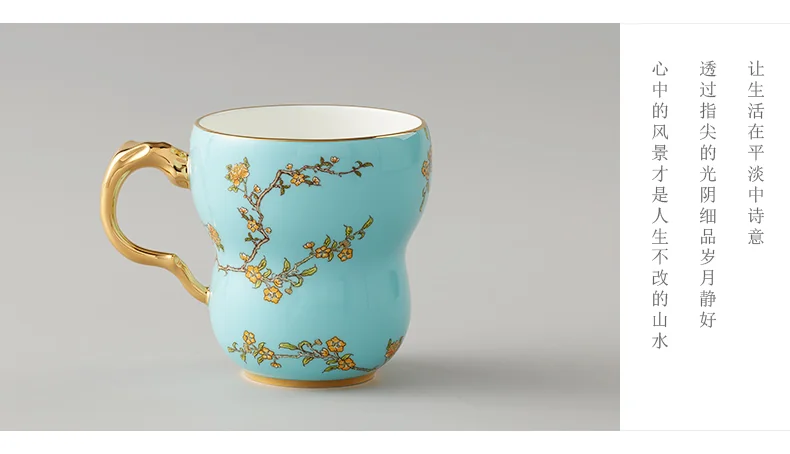 [Direct mail from China, delivery time is 10-15 days] Auratic Yongfengyuan Lady Porcelain West Lake Blue Orchid Heart Single Cup (280ml) detail image 11