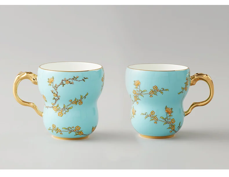 [Direct mail from China, delivery time is 10-15 days] Auratic Yongfengyuan Lady Porcelain West Lake Blue Orchid Heart Single Cup (280ml) detail image 12