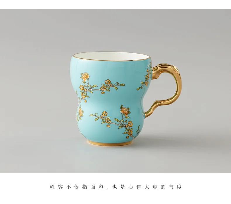 [Direct mail from China, delivery time is 10-15 days] Auratic Yongfengyuan Lady Porcelain West Lake Blue Orchid Heart Single Cup (280ml) detail image 14