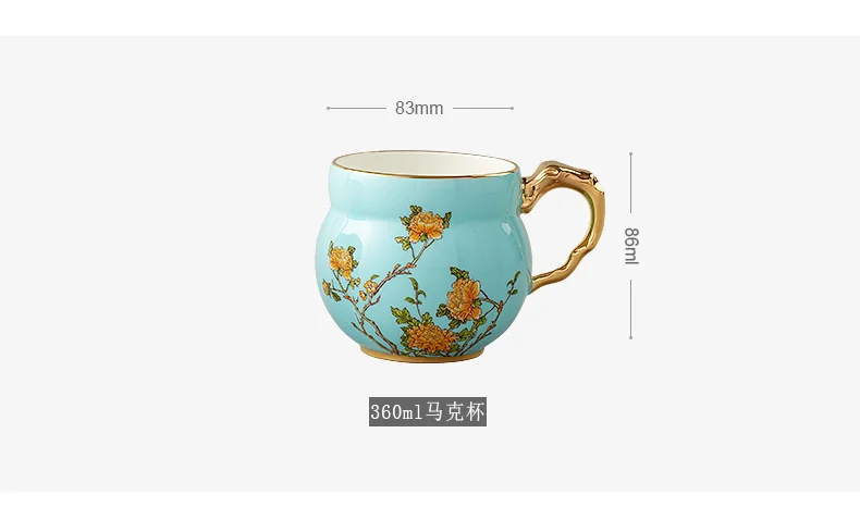 [Direct mail from China, delivery time is 10-15 days] Auratic Guoca Lady's Porcelain West Lake Blue Qingxin Single Cup ((360ml) detail image 5