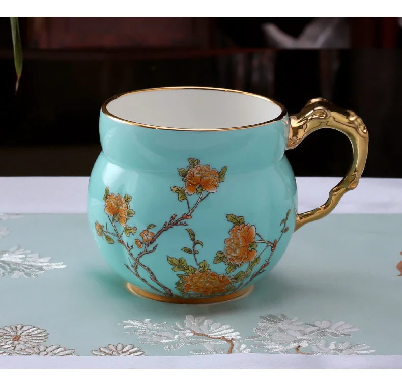 [Direct mail from China, delivery time is 10-15 days] Auratic Guoca Lady's Porcelain West Lake Blue Qingxin Single Cup ((360ml) detail image 7