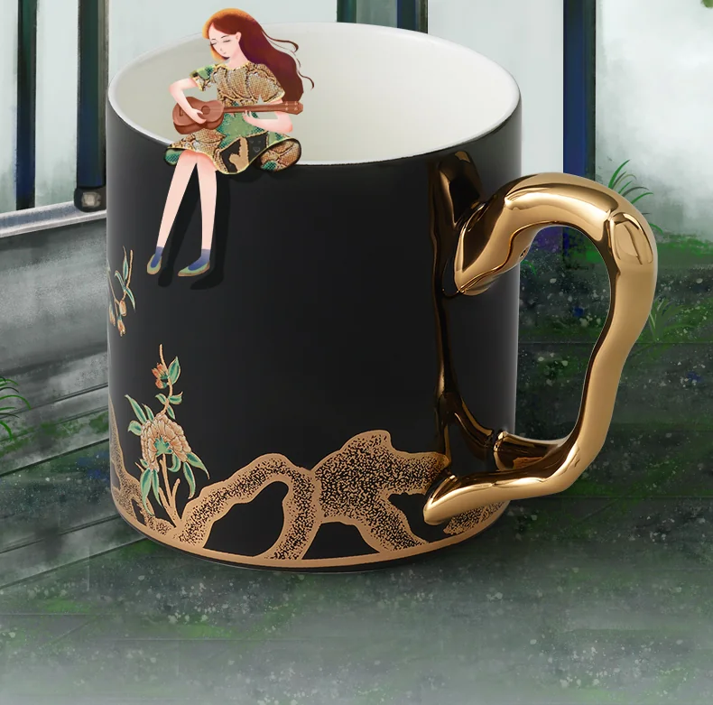 【China Direct Shipping, 10-15 days】Auratic Guochen Yongfengyuan Lady Porcelain Pomegranate Home Mug (350ml) detail image 9