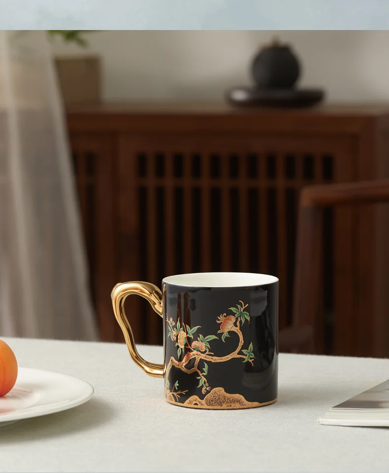 【China Direct Shipping, 10-15 days】Auratic Guochen Yongfengyuan Lady Porcelain Pomegranate Home Mug (350ml) detail image 15