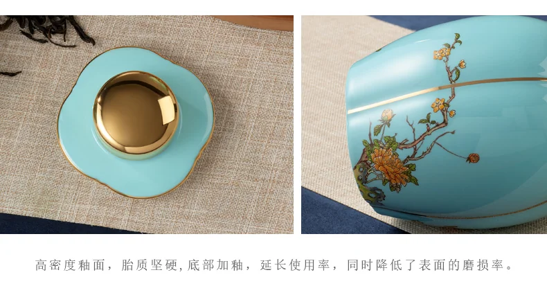 [China Direct Shipping, 5-7 days] [China Direct Shipping, 5-7 days] Auratic China Porcelain Yongfengyuan West Lake Blue 2 Heads Tea Canister (800ml) detail image 7