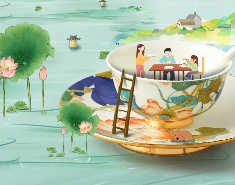 [China Direct Shipping, 10-15days] Happiness and Harmony 6Heads Cutlery (for 1 person) detail image 9