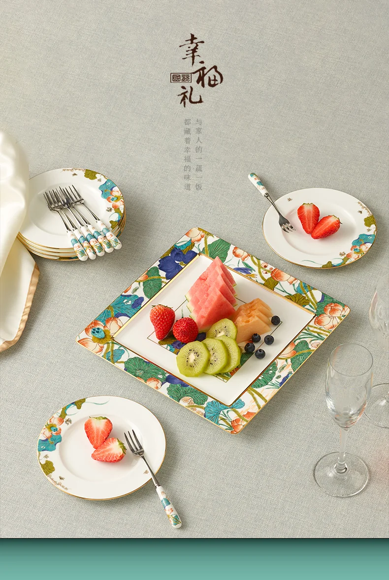 [China Direct Shipping, 5-7days] Happiness and Harmony 13 Heads Fruit Dessert Set detail image 1